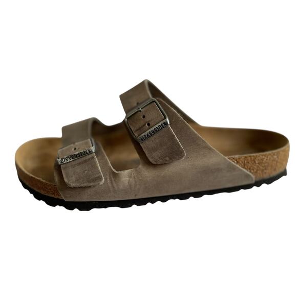 Birkenstock Arizona BS Sandals US M11 W13 EU 44 UK 10.5 Taupe Leather Regular - Picture 13 of 14